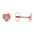 Solitaire Heart Diamond Earrings 10k Rose Gold