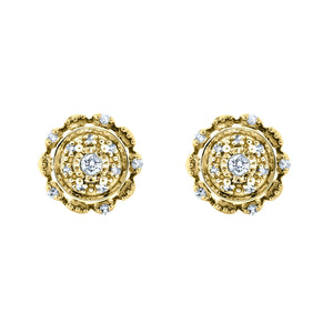 Cluster Diamond Earrings 10k Gold