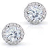 Round Moissanite and Diamond Stud Earrings 2 1/4 CTW 14k Gold