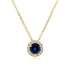 Round Blue Sapphire and Diamond Necklace 4/5 Carat (ctw) in 14k Yellow Gold