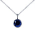 Blue Sapphire Solitaire Bezel Pendant and Detachable Chain 1 1/4 CTW in 14K White Gold (16" Chain)