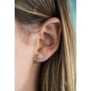 1/2ct.tw Diamond Cluster Round Earrings 10k Gold