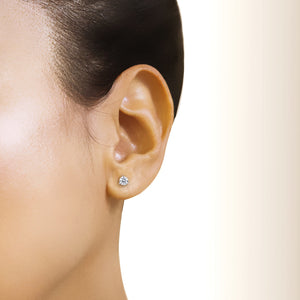 Lab Created Diamond Screw Back Martini Stud Earrings 3/5ctw in 18k White Gold (IGI Certified)