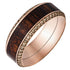 18k Rose Gold Band Fused with Mexican Cocobollo Hardwood Inlay and Champagne Diamonds