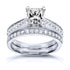Princess Moissanite and Diamond Vintage Bridal Set 1 4/5 CTW 14k White Gold