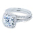 Cushion Moissanite and Diamond Halo Bridal Rings Set 2 2/5 CTW 14k White Gold (GH/VS)