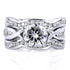 Moissanite and Diamond Crossover Bridal Set 1 3/4 Carat (ctw) in 14k White Gold