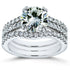 Moissanite and Lab Grown Diamond 3pc Bridal Rings Set 2 1/2 CTW 14k White Gold (GH/VS, DEF/VS)