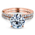 Basket Cathedral 9mm Moissanite and Diamond Rings 14k Rose Gold (GH/VS)