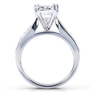Cushion-cut Moissanite Bridal Set with Round-Brilliant Diamond 1 2/5 CTW 14k White Gold
