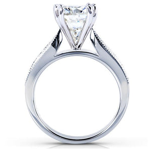 Cushion-cut Moissanite Bridal Set with Round-Brilliant Diamond 2 1/3 CTW 14k White Gold