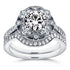 Antique Floral Round Moissanite and Diamond Bridal Set 1 1/2 CTW in 14k White Gold