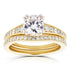 14k Yellow Gold Antique Moissanite Bridal Set with Diamond 1 1/2 CTW